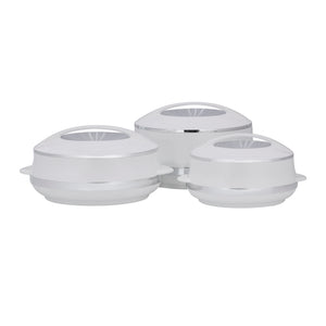 Royalford RF11149 Elite Gold 3-Piece Insulated Casserole Set | Super PU Insulation| Twist Lock| Premium PP Body & Stainless-Steel Inner | Keeps Food Fresh for Hours