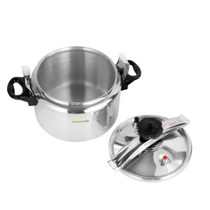 Royalford RF11176 Aluminium Pressure Cooker 11L | Durable Aluminium Alloy Body| Multi-Safety Device| Pressure Indicator| Special Valve & Three-Ply Base |High Thickness