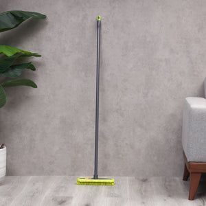 Royalford RF11184GR Floor Broom with long handle| 26.5cm wide head & durable bristles| suitable for wet and dry floors, ideal for tiles, kitchen, bathroom cleaning|