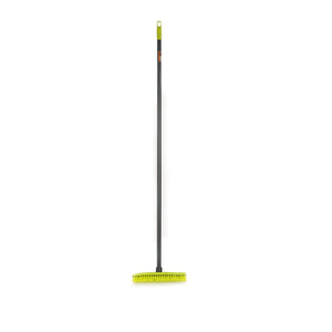 Royalford RF11184GR Floor Broom with long handle| 26.5cm wide head & durable bristles| suitable for wet and dry floors, ideal for tiles, kitchen, bathroom cleaning|