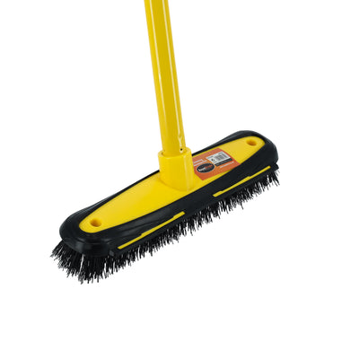Royalford RF11184 Floor Broom with long handle| 26.5cm wide head, durable bristles & suitable for wet and dry floors| ideal for tiles, bathroom, kitchen cleaning use|