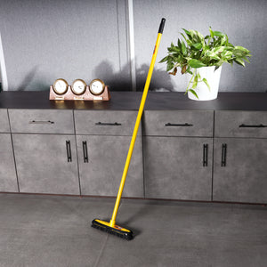 Royalford RF11184 Floor Broom with long handle| 26.5cm wide head, durable bristles & suitable for wet and dry floors| ideal for tiles, bathroom, kitchen cleaning use|