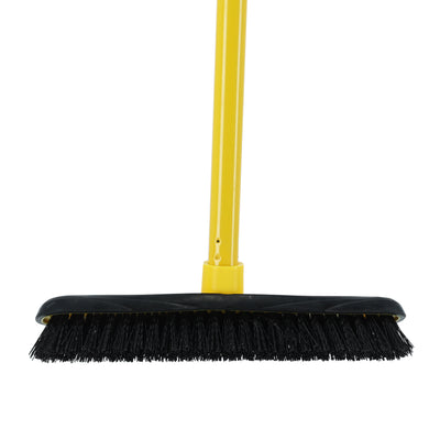 Royalford RF11184 Floor Broom with long handle| 26.5cm wide head, durable bristles & suitable for wet and dry floors| ideal for tiles, bathroom, kitchen cleaning use|
