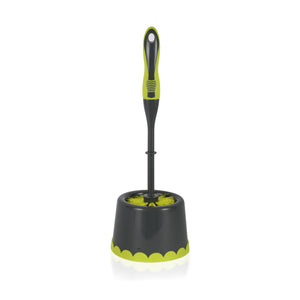 Royalford RF11189GR Toilet Brush with Holder| Durable Bathroom Cleaning Set, Ergonomic Handle & Flexible Bristles| Scratch-Free Cleaning for Indian & Western Toilets Use|