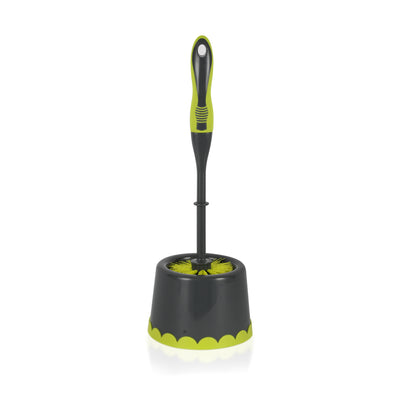 Royalford RF11189GR Toilet Brush with Holder| Durable Bathroom Cleaning Set, Ergonomic Handle & Flexible Bristles| Scratch-Free Cleaning for Indian & Western Toilets Use|