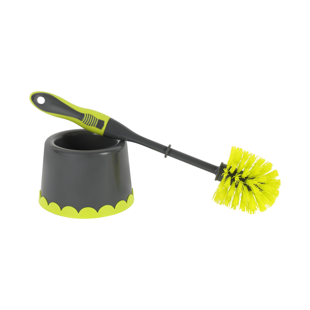 Royalford RF11189GR Toilet Brush with Holder| Durable Bathroom Cleaning Set, Ergonomic Handle & Flexible Bristles| Scratch-Free Cleaning for Indian & Western Toilets Use|