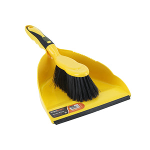 Royalford RF11193 Dust Pan & Brush set| durable bristles, ergonomic grip, and a rubber edge pan| for efficient wet & dry cleaning in home, kitchen, and bathroom spaces|