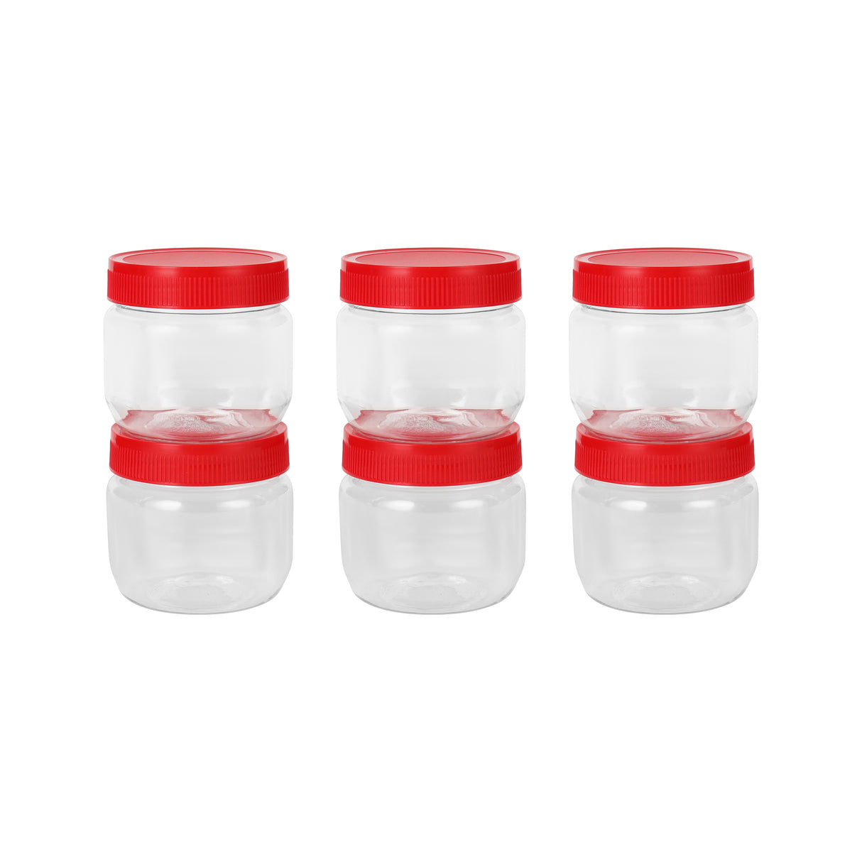 Royalford RF11223 250ML Airtight PET Jar Set 6PCS| BPA-free & leak-proof lids ensures safe storage| keeps food fresh, odor-free & ideal for snacks and dry items|