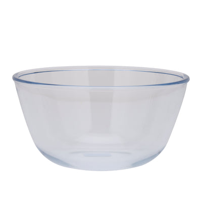 Royalford RF11233 2.70L Glass Mixing Bowl | Borosilicate Thermal Shock Resistant Kitchen Bowl | Freezer & Dishwasher Safe Durable Glassware for Mixing & Serving