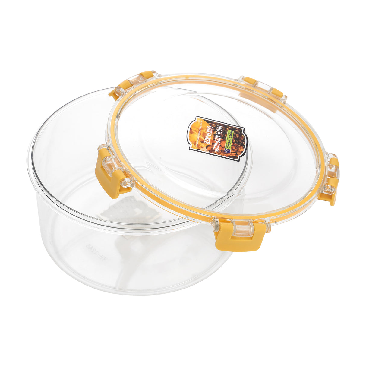Royalford RF11254 Airtight Container 550ml| BPA-free material, leak-proof locking clips and silicone seal| stackable design, and freezer-safe storage for fresh food|