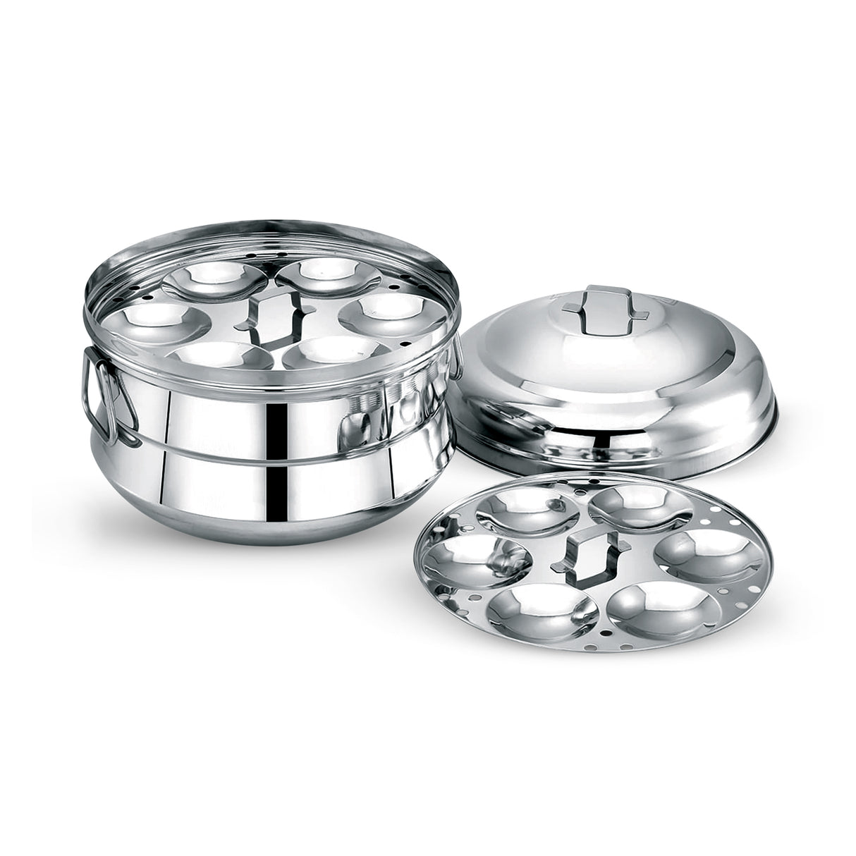 Royalford RF11340 Stainless Steel Idly Steamer Pot |Premium Food-Grade Stainless Steel Idli Cooker |2 Durable Racks| Induction Compatible Base |Healthy & Hygienic Cooking