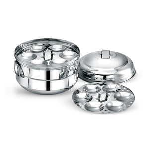 Royalford RF11340 Stainless Steel Idly Steamer Pot |Premium Food-Grade Stainless Steel Idli Cooker |2 Durable Racks| Induction Compatible Base |Healthy & Hygienic Cooking