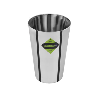 Royalford RF11462 Stainless Steel Glass Set |  Mirror Finish Drinking Glasses 7cm | Durable Rust Resistant Steel Tumblers for Water, Juice & Soft Drinks | Elegant Design