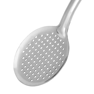 Royalford RF11488 Stainless Steel Basting Skimmer| made from 100% food-grade material & rust-resistant| perforated design, long handle, ideal for frying & serving|