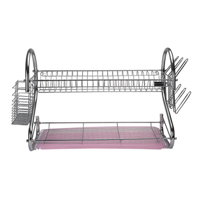 Royalford RF1151DRL Large Dish Rack with Drip Tray | Strong and Sturdy Kitchen Dish Drying Rack for Countertop Use | Easy to Clean | Portable Design | Hassle Free Setup