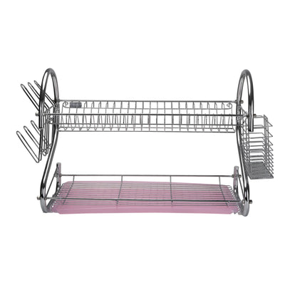 Royalford RF1151DRL Large Dish Rack with Drip Tray | Strong and Sturdy Kitchen Dish Drying Rack for Countertop Use | Easy to Clean | Portable Design | Hassle Free Setup