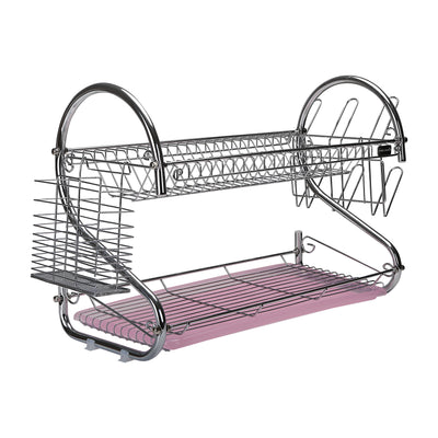 Royalford RF1151DRL Large Dish Rack with Drip Tray | Strong and Sturdy Kitchen Dish Drying Rack for Countertop Use | Easy to Clean | Portable Design | Hassle Free Setup