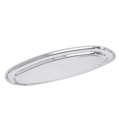Royalford RF11606 Stainless Steel Fish Tray | Mirror Finish Food Grade Serving Platter | Rust Resistant | Durable SS Kitchen Tray | Perfect for Home & Restaurant Use