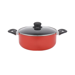 Royalford RF11642 9-Piece Non-Stick Cookware Set with Glass Lids| Frypan, Saucepan & Casseroles | Strong Aluminium Body | PFOA-Free Coating & Bamboo Kitchen Tools