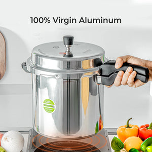 Royalford 12L Induction Pressure Cooker RF11645 | Strong Virgin Aluminium Body| Improved Pressure Regulator|  Multi-Safety System| Free Gasket & 2-Year Warranty