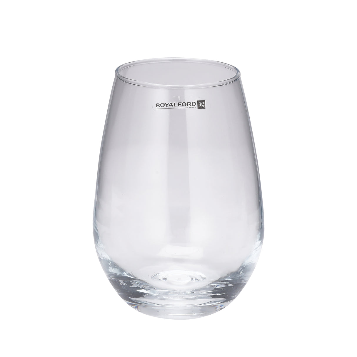 Royalford RF11655 Glass Tumbler Set | 3PCS 490ml Lead Free Drinking Glasses | Durable Elegant Water Juice Glass Set | Premium Kitchen Drinkware | Modern Curved Design