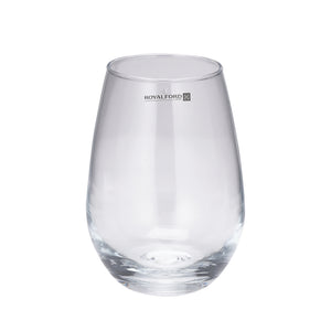 Royalford RF11655 Glass Tumbler Set | 3PCS 490ml Lead Free Drinking Glasses | Durable Elegant Water Juice Glass Set | Premium Kitchen Drinkware | Modern Curved Design