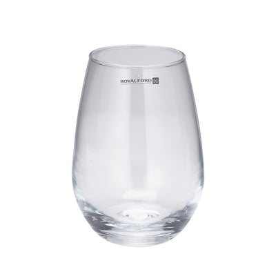 Royalford RF11655 Glass Tumbler Set | 3PCS 490ml Lead Free Drinking Glasses | Durable Elegant Water Juice Glass Set | Premium Kitchen Drinkware | Modern Curved Design