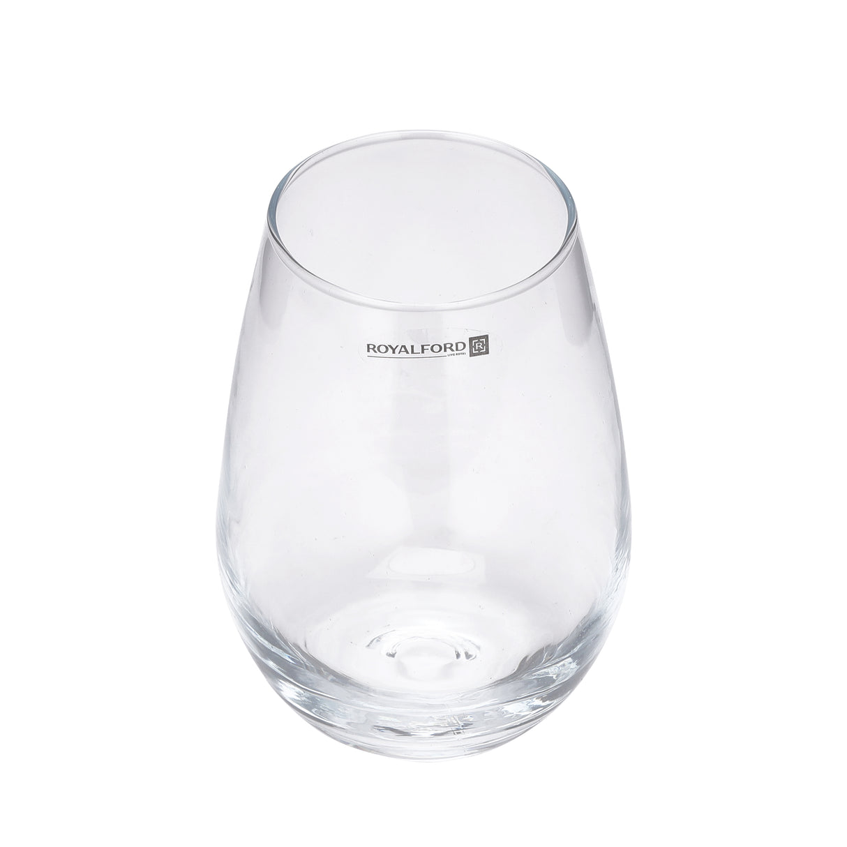 Royalford RF11655 Glass Tumbler Set | 3PCS 490ml Lead Free Drinking Glasses | Durable Elegant Water Juice Glass Set | Premium Kitchen Drinkware | Modern Curved Design