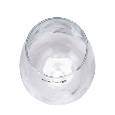 Royalford RF11655 Glass Tumbler Set | 3PCS 490ml Lead Free Drinking Glasses | Durable Elegant Water Juice Glass Set | Premium Kitchen Drinkware | Modern Curved Design