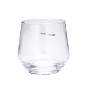 Royalford RF11656 glass tumbler set of 3 pcs| 360ml capacity &  made from lead-free soda-lime glass| durable, elegant design, ideal for water, juice & daily beverage use|