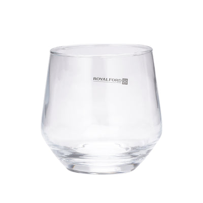 Royalford RF11656 glass tumbler set of 3 pcs| 360ml capacity &  made from lead-free soda-lime glass| durable, elegant design, ideal for water, juice & daily beverage use|