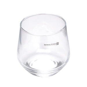 Royalford RF11656 glass tumbler set of 3 pcs| 360ml capacity &  made from lead-free soda-lime glass| durable, elegant design, ideal for water, juice & daily beverage use|