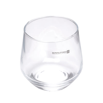 Royalford RF11656 glass tumbler set of 3 pcs| 360ml capacity &  made from lead-free soda-lime glass| durable, elegant design, ideal for water, juice & daily beverage use|