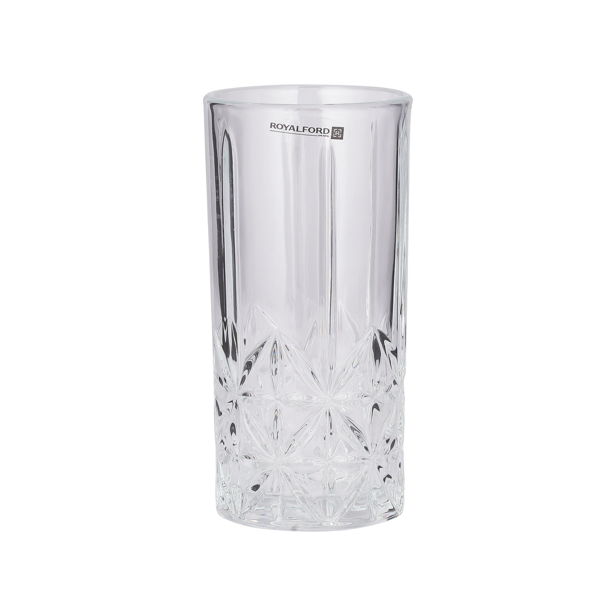 Royalford RF11662 Glass Tumbler Set | 3 Pcs 360ML Lead Free Soda Lime Drinking Glasses| Elegant Textured Base| Premium Water Juice Soft Drink Beverage Glassware for Home