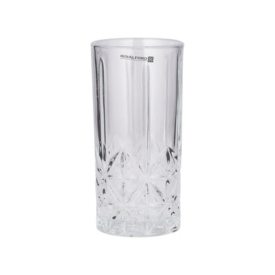 Royalford RF11662 Glass Tumbler Set | 3 Pcs 360ML Lead Free Soda Lime Drinking Glasses| Elegant Textured Base| Premium Water Juice Soft Drink Beverage Glassware for Home