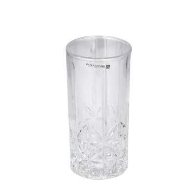 Royalford RF11662 Glass Tumbler Set | 3 Pcs 360ML Lead Free Soda Lime Drinking Glasses| Elegant Textured Base| Premium Water Juice Soft Drink Beverage Glassware for Home