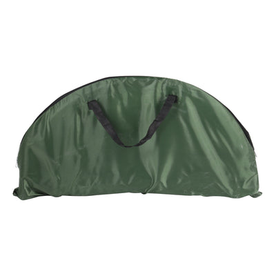 Royalford RF11673 round camping table with lightweight foldable design | iron tube frame, washable Oxford cloth, cup holders, storage shelf and carry bag included now