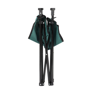 Royalford RF11673 round camping table with lightweight foldable design | iron tube frame, washable Oxford cloth, cup holders, storage shelf and carry bag included now