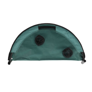 Royalford RF11673 round camping table with lightweight foldable design | iron tube frame, washable Oxford cloth, cup holders, storage shelf and carry bag included now