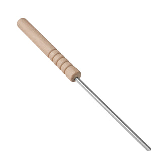 Royalford RF11679 BBQ Square Skewers 6pcs | 40cm Stainless Steel Grill Sticks with Wooden Handle | Durable Reusable Barbecue Skewers Set for Kebabs, Meat & Vegetables