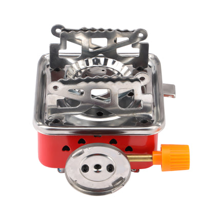 RoyalFord RF11683 Portable Small Square Gas Stove | Camping Furnace Foldable Outdoor Cooking Burner | 15.5x10cm Compact Butane Cooker for Hiking, Picnic & Travel Use