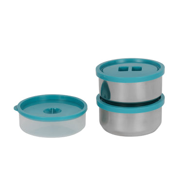 Royalford RF11694 Diet Meal Hot Lunch Box 800ml | Stainless Steel Inner | 3 Containers| BPA-Free Food Grade Material | Heat Retaining | Leak-Resistant & Portable Design