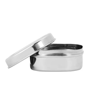 Royalford RF11701 Stainless Steel Square Dabba | 10CM Food Storage Container with Lid | Mirror Finish Rust & Corrosion Resistant Food Grade Kitchen Storage Box