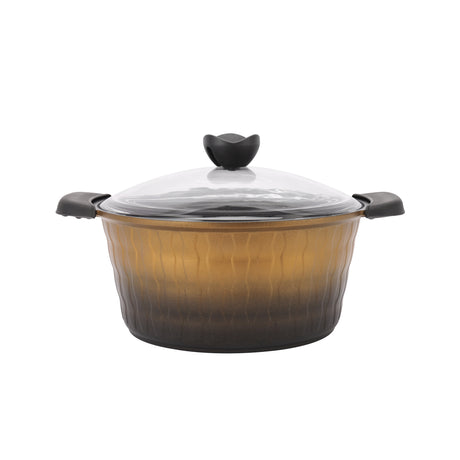 Royalford RF11775 Die Cast Cookware Set 7 Pcs | Premium Non-Stick Die-Cast Aluminium Pots & Frypan with Tempered Glass Lids | Silicone Handles & Thick Base Design