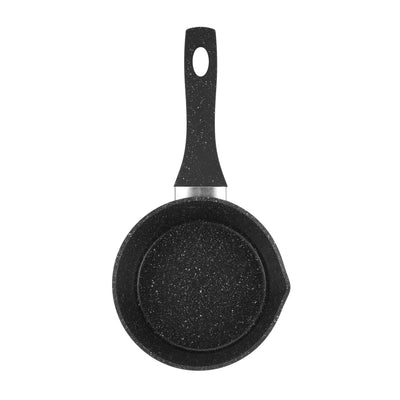Royalford RF11832 14cm Smart Granite Milk Pan |Pouring Spout | Induction Compatible | 5-Layer Non-Stick Forged Aluminium Saucepan with Soft-Touch Handle |Dishwasher Safe