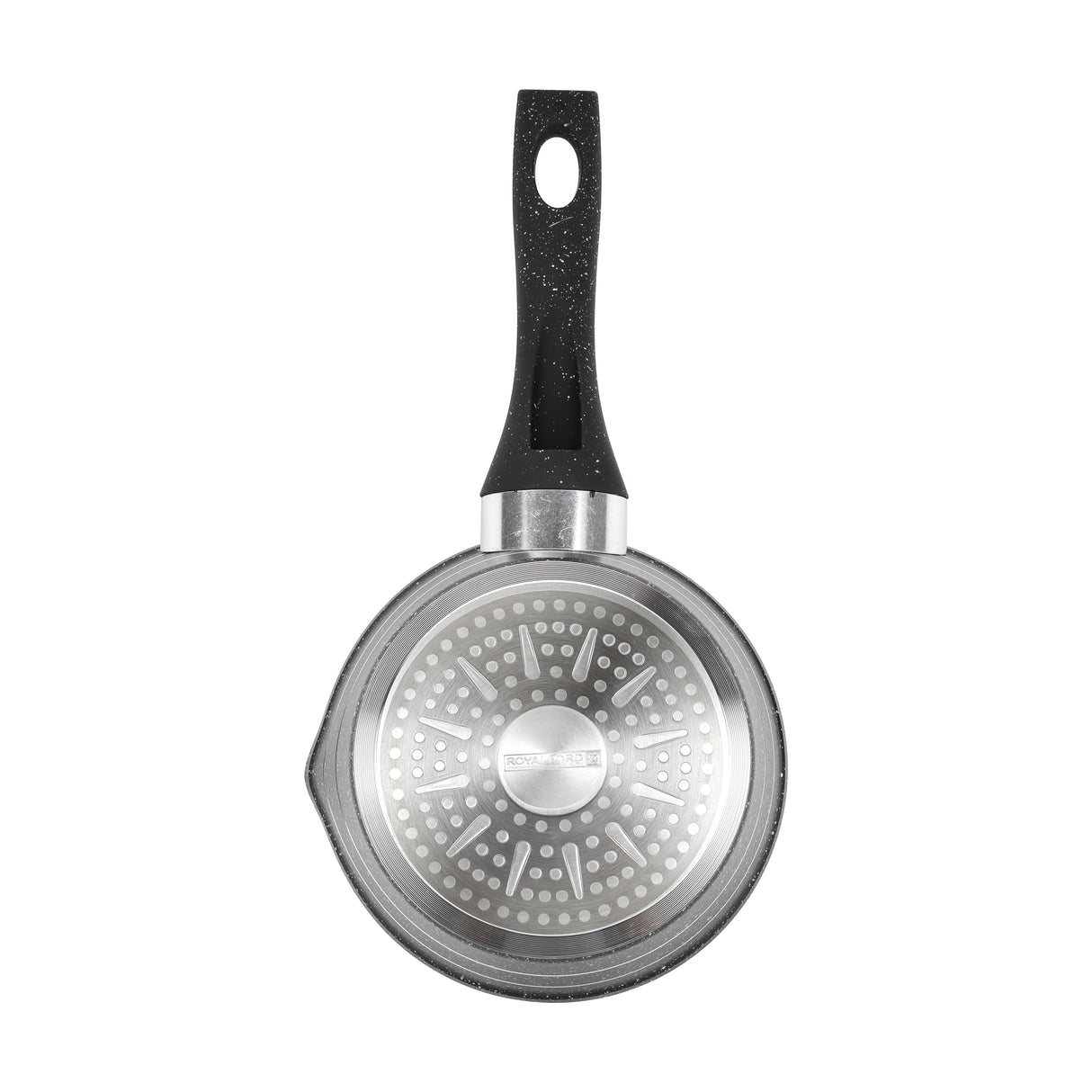 Royalford RF11832 14cm Smart Granite Milk Pan |Pouring Spout | Induction Compatible | 5-Layer Non-Stick Forged Aluminium Saucepan with Soft-Touch Handle |Dishwasher Safe