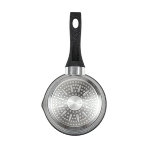 Royalford RF11832 14cm Smart Granite Milk Pan |Pouring Spout | Induction Compatible | 5-Layer Non-Stick Forged Aluminium Saucepan with Soft-Touch Handle |Dishwasher Safe