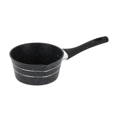Royalford RF11832 14cm Smart Granite Milk Pan |Pouring Spout | Induction Compatible | 5-Layer Non-Stick Forged Aluminium Saucepan with Soft-Touch Handle |Dishwasher Safe
