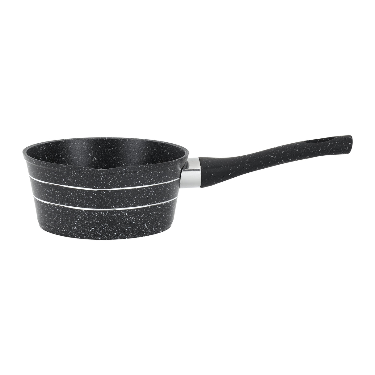 Royalford RF11833 16cm Granite Milk Pan | Forged Aluminium Non-Stick Induction Saucepan |  Pouring Spout |  5 Layer Coating | Soft Touch Handle | Dishwasher Safe Design