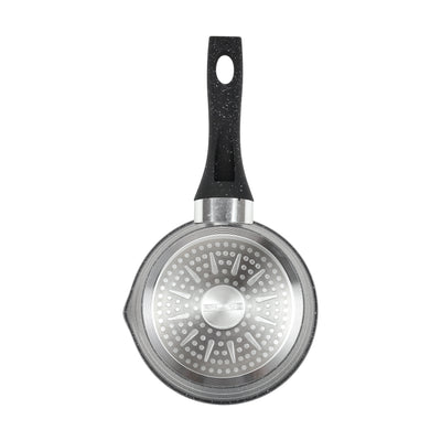 Royalford RF11833 16cm Granite Milk Pan | Forged Aluminium Non-Stick Induction Saucepan |  Pouring Spout |  5 Layer Coating | Soft Touch Handle | Dishwasher Safe Design
